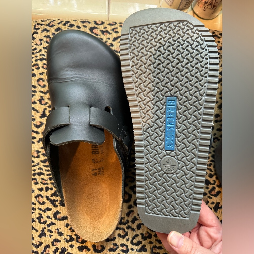 Birkenstock Black Slip-On Loafers with Cork Footbed
